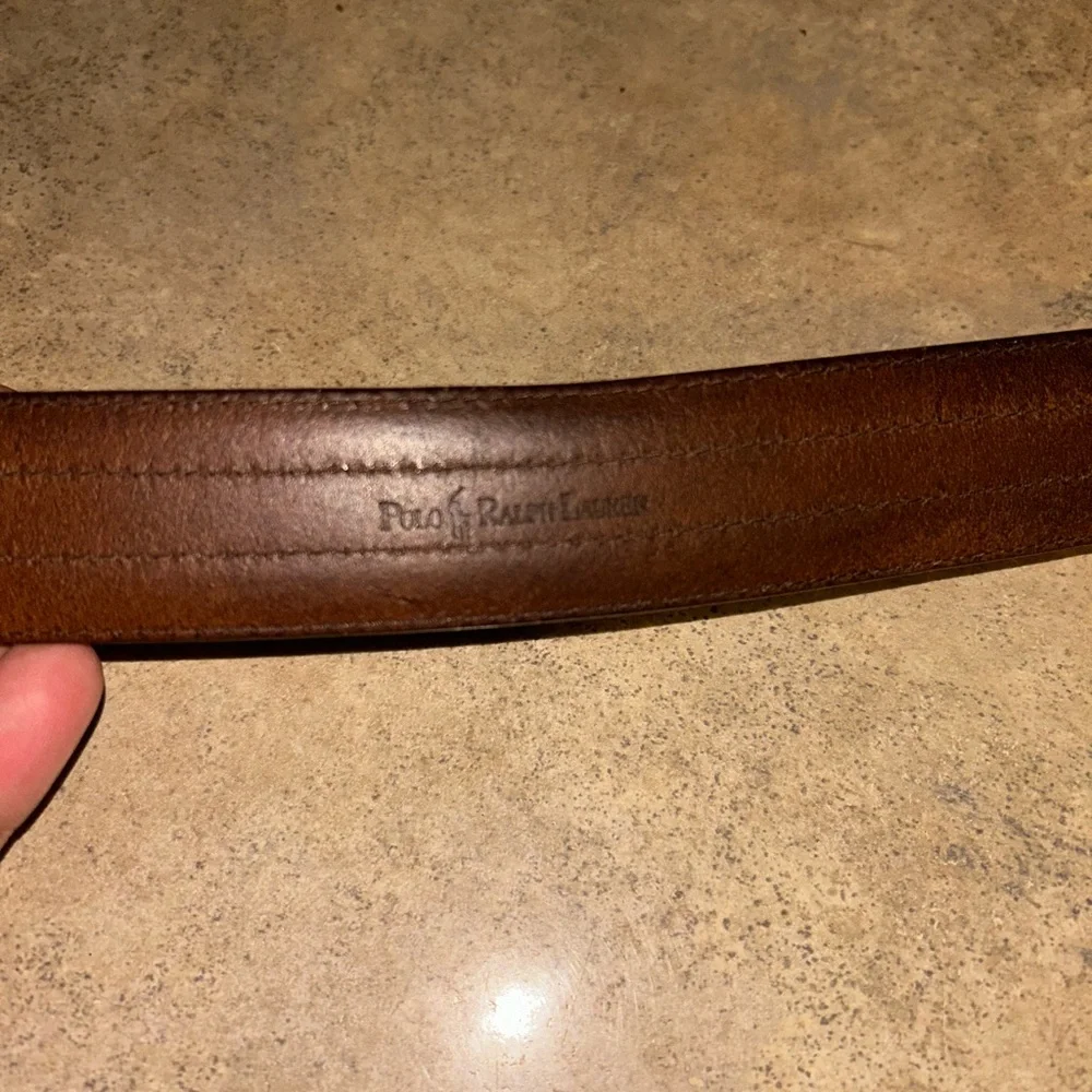 Polo Ralph Lauren Belt - brown Italian leather w/brass buckle